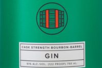 Detail from the label of a bottle of Tommyrotter Cask strength bourbon-barrel gin