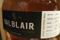 A bottle of Balblair Scottish whisky